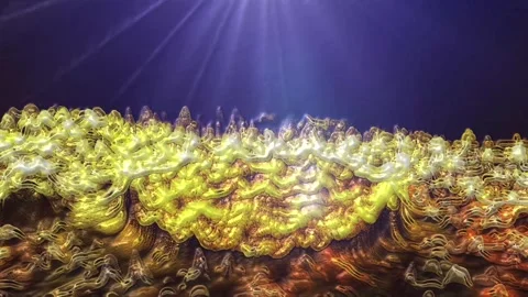 Landscape of the planet from deep space. Made from magical  glowing particles. Stock Footage 276612167