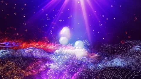 Landscape of the planet from deep space. Made from magical  glowing particles. Stock Footage 276612190