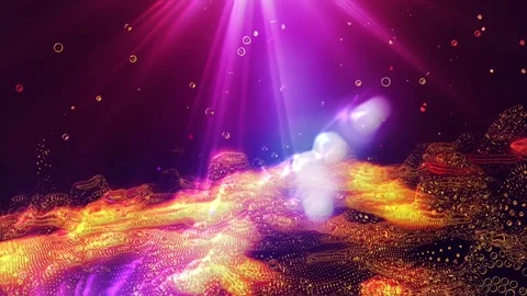 Landscape of the planet from deep space. Made from magical  glowing particles. Видео 276613813