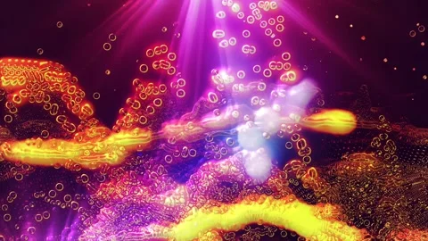 Landscape of the planet from deep space. Made from magical  glowing particles. Видео 276614399