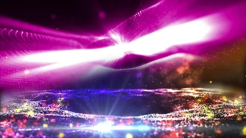 Landscape of the planet from deep space. Made from magical  glowing particles. Stock Footage 277958007