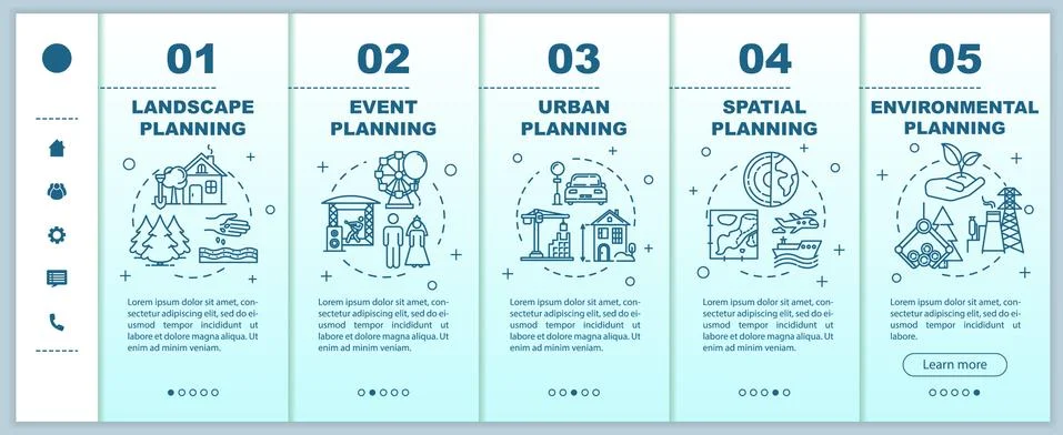 Landscape planning onboarding vector template. Engineering and architecture Stock Illustration