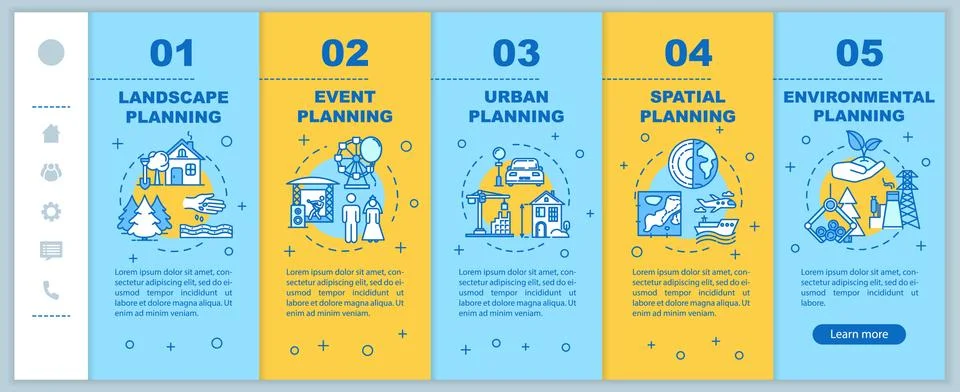 Landscape planning onboarding vector template. Engineering and architecture Stock Illustration
