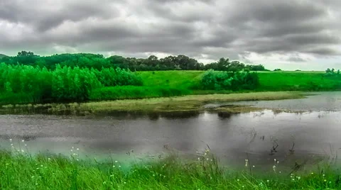 Landscape with pond timelapse Stock Footage 56370958