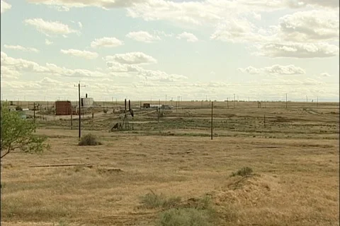 Landscape with Power Lines Stock Footage 98406189