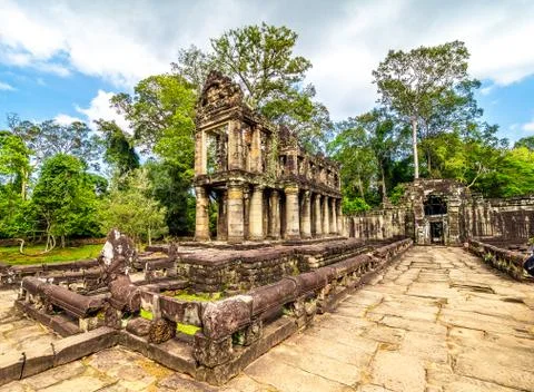 Landscape with Preah Khan Temple, Angkor Thom Stock Photos