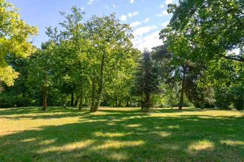 Landscape of a public park Stock Photos