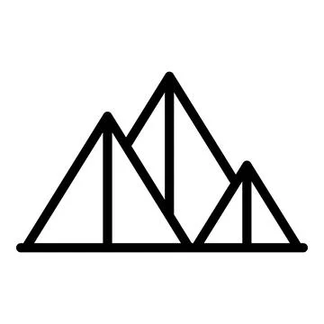 Landscape pyramid icon outline vector. Cairo desert Stock Illustration