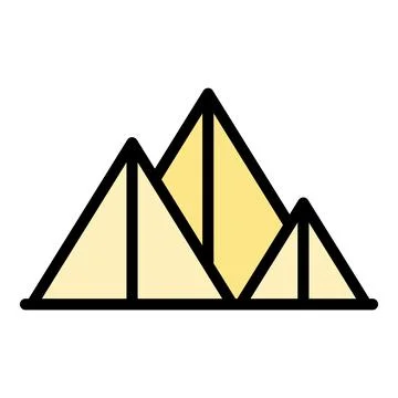 Landscape pyramid icon vector flat 스톡 일러스트
