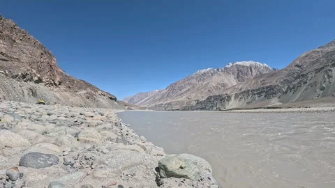 Landscape with a rapid river in mountains Stock Footage 312262647
