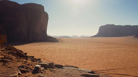 Landscape of Red Desert Wadi Rum in Jordan Stock Footage 101948611