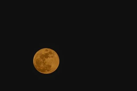 Landscape with the red full moon of March 3, 2026 before the eclipse positi.. Stock Photos