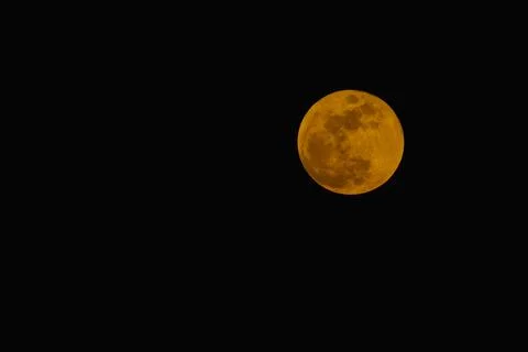 Landscape with the red full moon of March 3, 2026 before the eclipse positi.. Stock Photos
