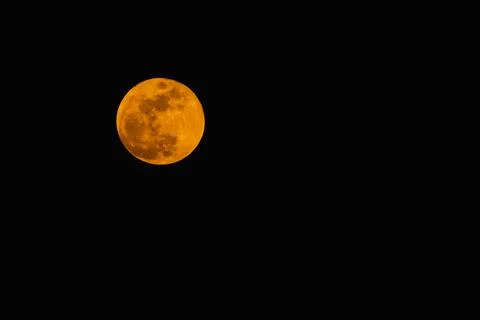 Landscape with the red full moon of March 3, 2026 before the eclipse positi.. Stock Photos