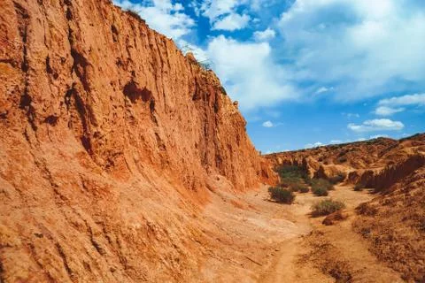 The landscape of the red mountains Photos