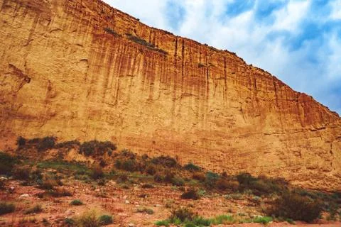 The landscape of the red mountains Photos