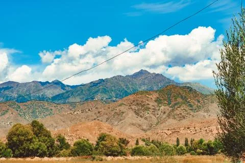 The landscape of the red mountains Stock Photos