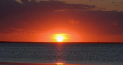 Landscape with red sunset Stock Footage 140346001