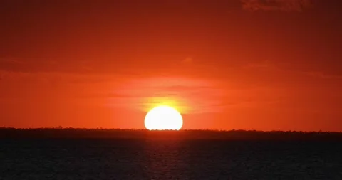 Landscape with red sunset Stock Footage 140346461