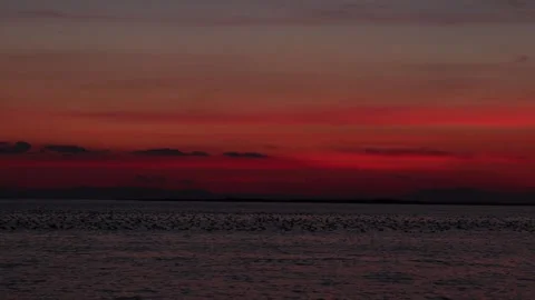 Landscape Red Sunset Stock Footage 172270944