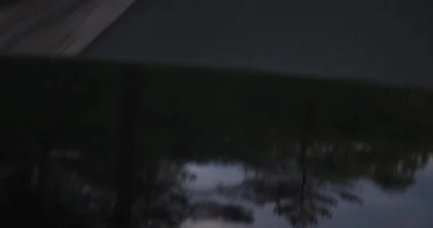 A landscape is reflected in the engine hood of a driving car Vidéo 263036876