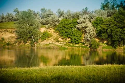 Landscape reflected on water Foto stock