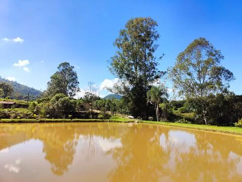 Landscape Reflection in Lagoon Stock Photos