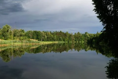 Landscape with reflection in the lake Stock-Fotos