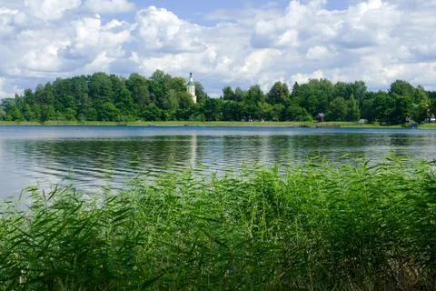 Landscape with reflection in water Stock Photos