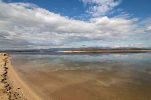 Landscape with reflections. Stock Photos