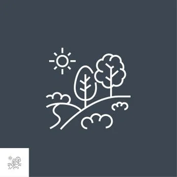 Landscape Related Vector Line Icon. Stock Illustration