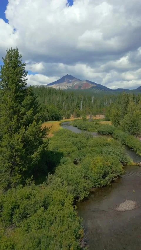 Landscape with river and clouds Stock Footage 274868537