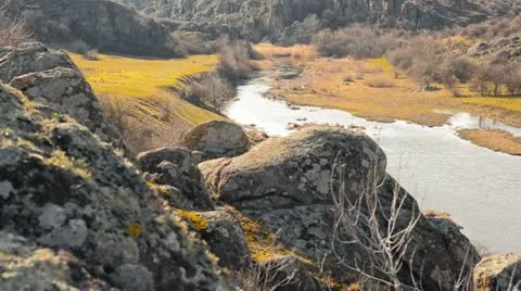 Landscape with river and reed Video stock 21913415
