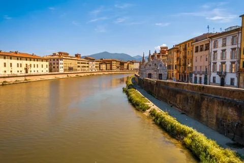 Landscape of the river crossing Stock Photos