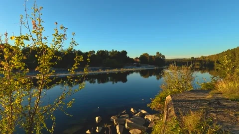 Landscape on the river Stock Footage 222831680
