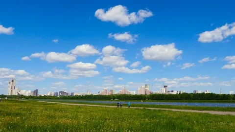 Landscape of the river in the park in the summer Stock Footage 108943377