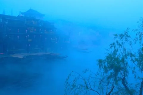 Landscape on the river Stock Photos