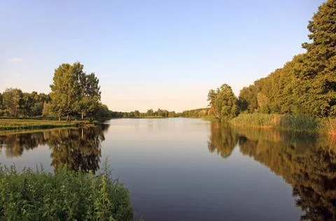 Landscape with a river Stock Photos