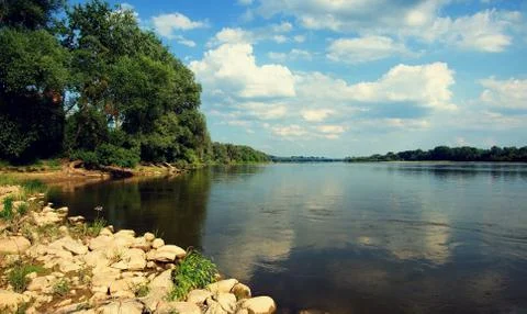 Landscape on the river Stock Photos