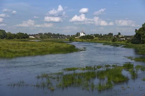 Landscape with a river Stock Photos