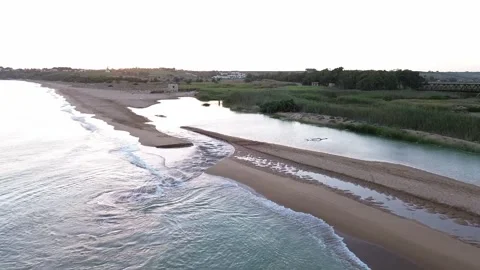 Landscape with river on sea side Stock Footage 247743257