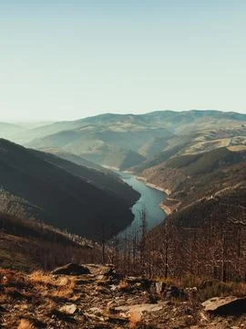 Landscape of a river in a vale Stock Photos