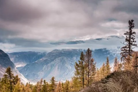 Landscape with river in the valley Stock Photos