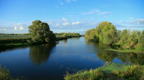 Landscape with a river. view of the sky. Stock Footage 30618591