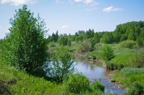 Landscape, river Volot. Stock Photos