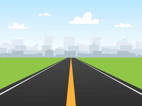 Landscape road on city. Stock Illustration