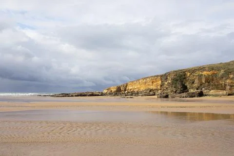 Landscape of rocks on a beach Stock Photos