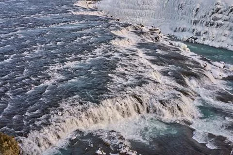 Landscape with rough river Stock Photos