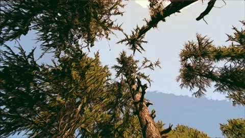 Landscape rounding trees Loop background... | Stock Video | Pond5