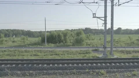 Landscape from running train Stock Footage 136180415